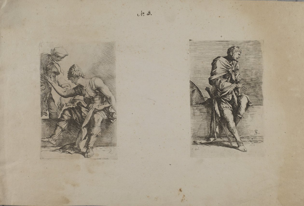 (Figurine Series) Seated Figure with Pointed Head by Salvator Rosa