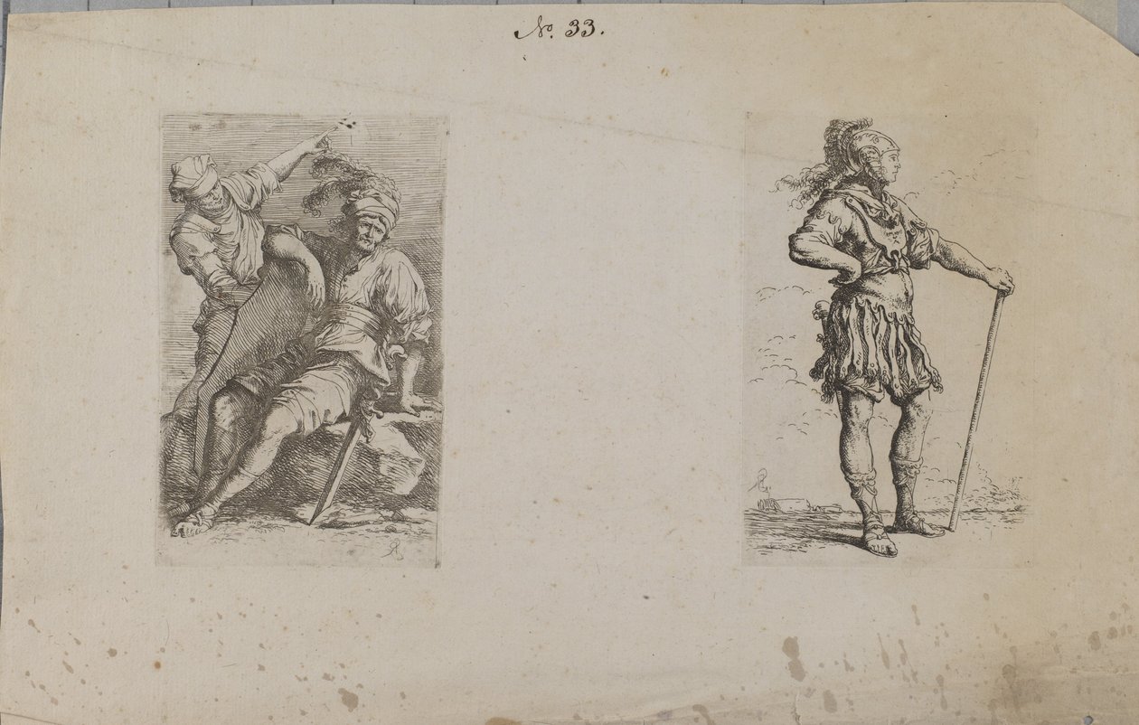 (Figurine Series) Two Men by Salvator Rosa