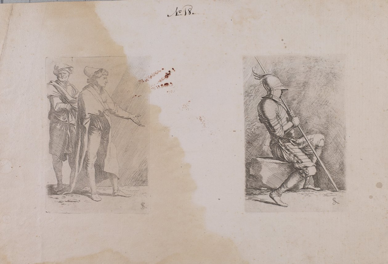 (Figurine Series) Two Men by Salvator Rosa