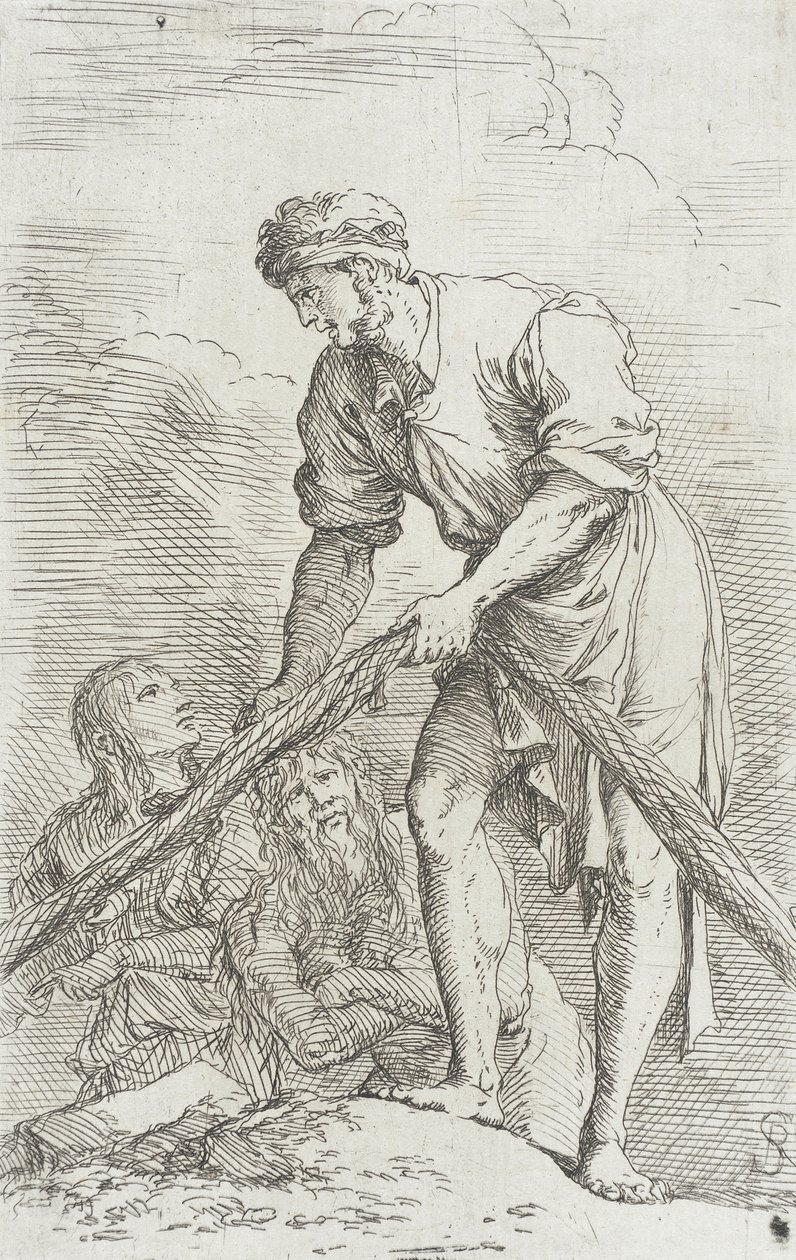 Figurine: A Man Hauling a Net by Salvator Rosa