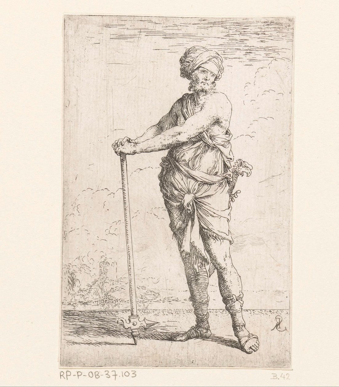 Soldier with War Hammer (Small Figures) by Salvator Rosa