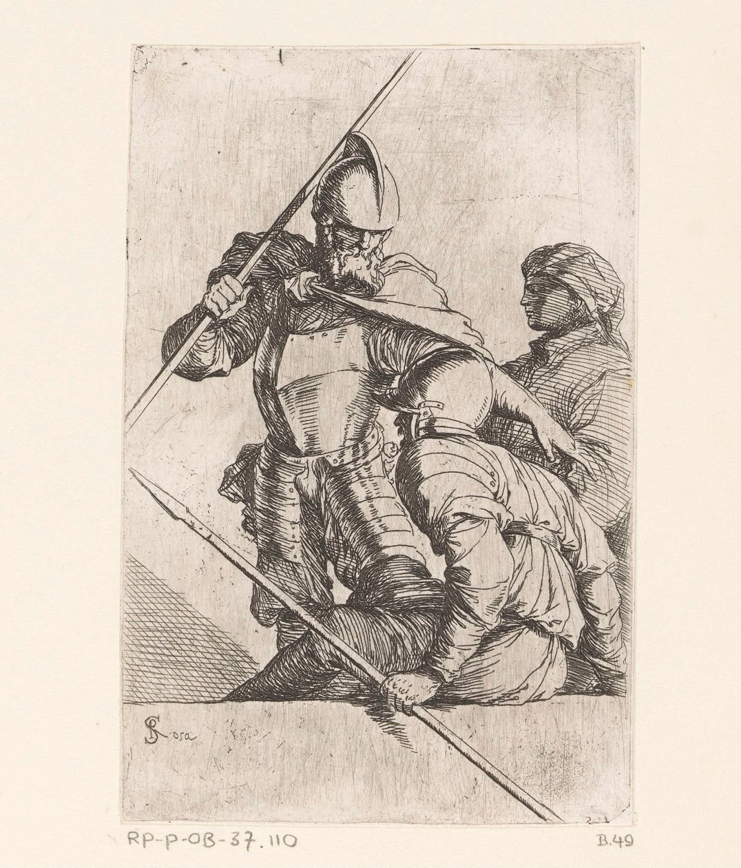 Two Soldiers and a Figure with Turban (Small Figures series) by Salvator Rosa