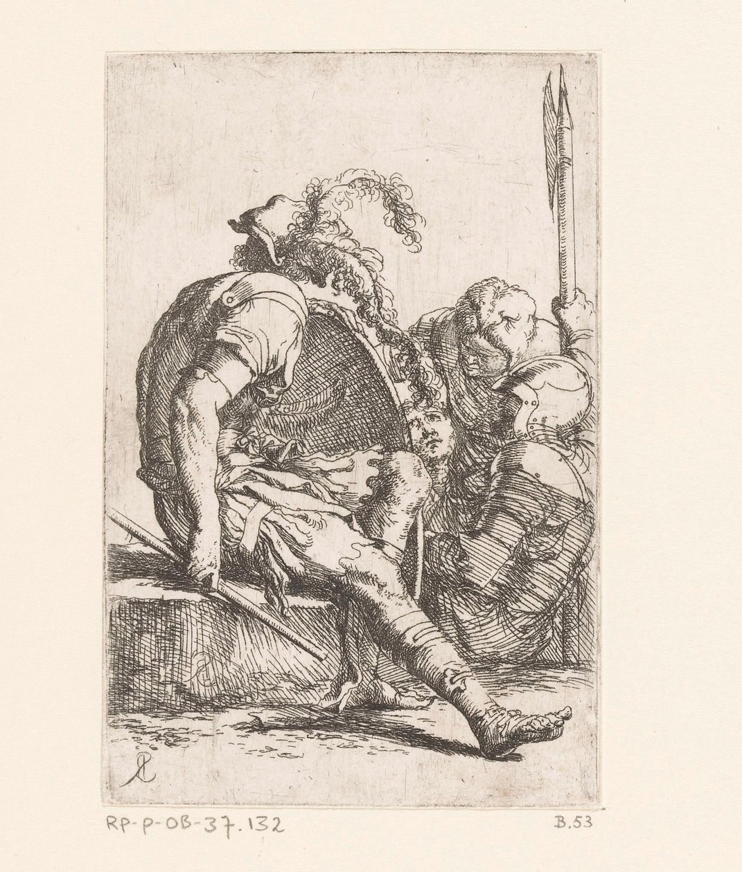 Four Soldiers (series title: Small Figures) (series title: Figurine) by Salvator Rosa