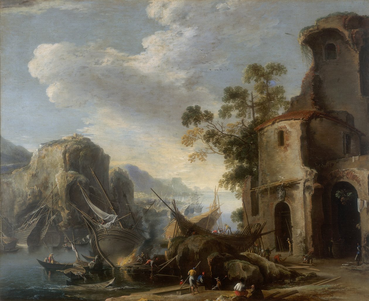 View of a Bay, Work by Salvatore Rosa by Salvator Rosa