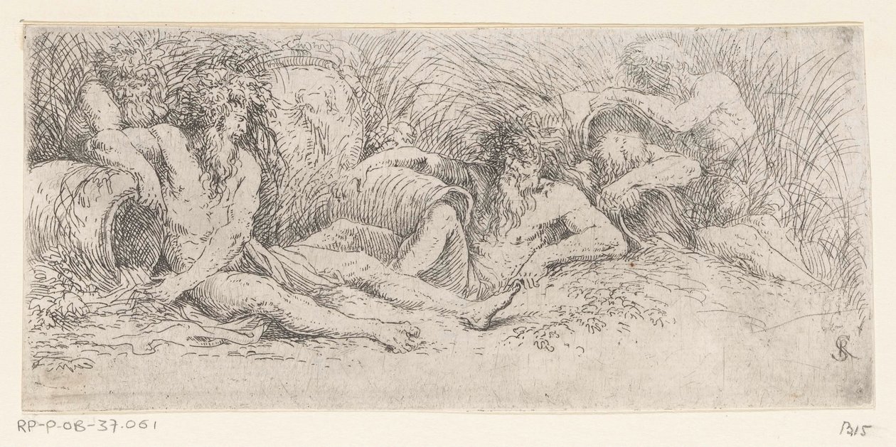 Five River Gods with Urns by Salvator Rosa