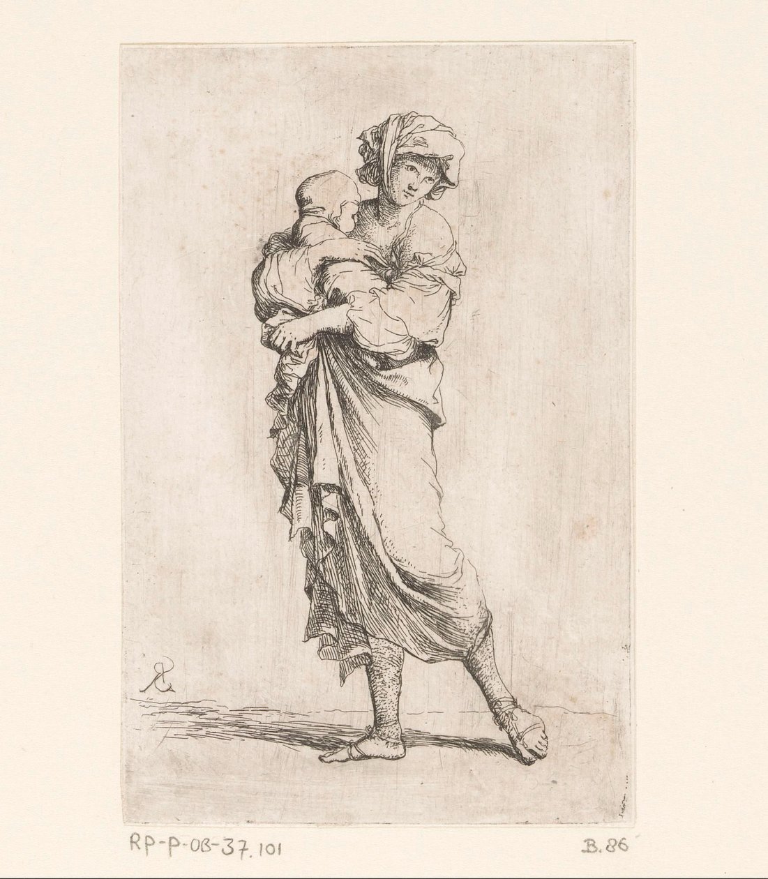 Woman with a Child (Small Figures) (Figurine) by Salvator Rosa