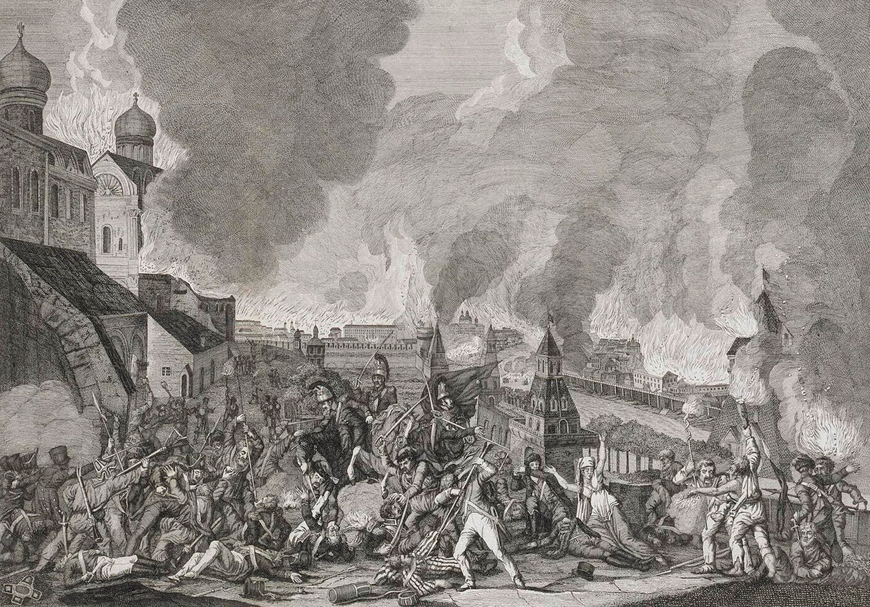 Fire of Moscow on 15th September 1812 The French in Moscow by Salvatore Cardelli