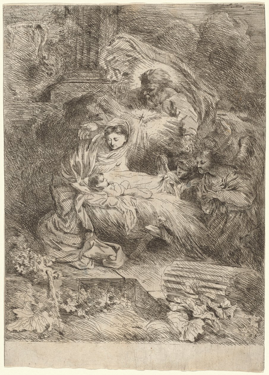 The Nativity with God the Father and the Holy Spirit by Salvatore Castiglione