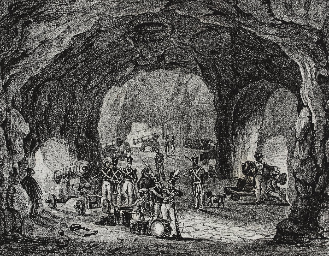 Cave near Rock of Gibraltar, Spain, from Poliorama Pittoresco, No. 20, December 24 by Salvatore Puglia