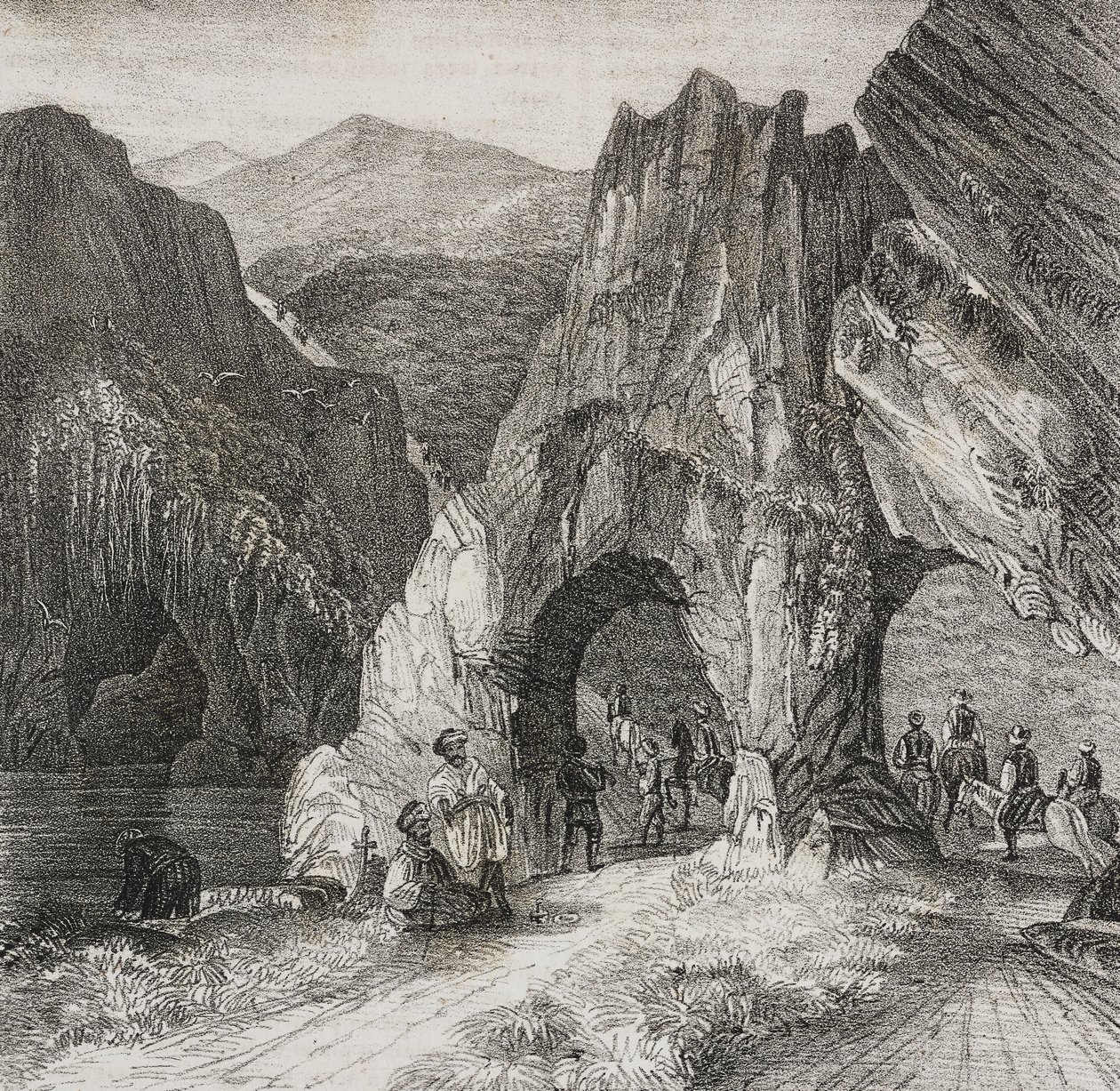 View in the Balkans, lithograph by Salvatore Puglia from Poliorama Pittoresco by Salvatore Puglia