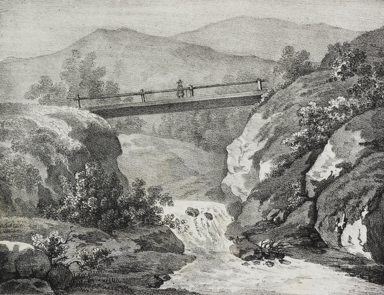 View of Allegheny, USA (lithograph by Salvatore Puglia from Poliorama Pittoresco, n 44, June 11) by Salvatore Puglia