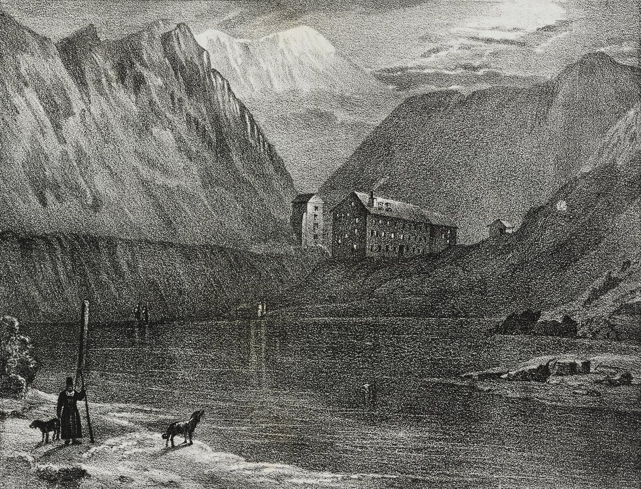View of Great St Bernard Hospice from Lake, Italy-Switzerland Border, from Poliorama Pittoresco, No. 9, October 9 by Salvatore Puglia