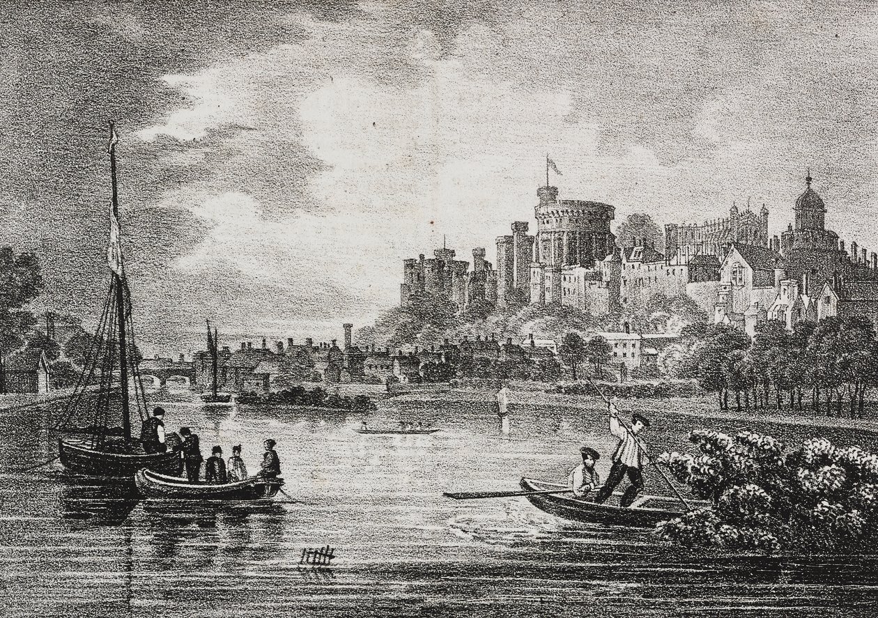 View of Windsor Castle, England, United Kingdom, lithograph by Salvatore Puglia from Poliorama Pittoresco, n 32, March 15 by Salvatore Puglia