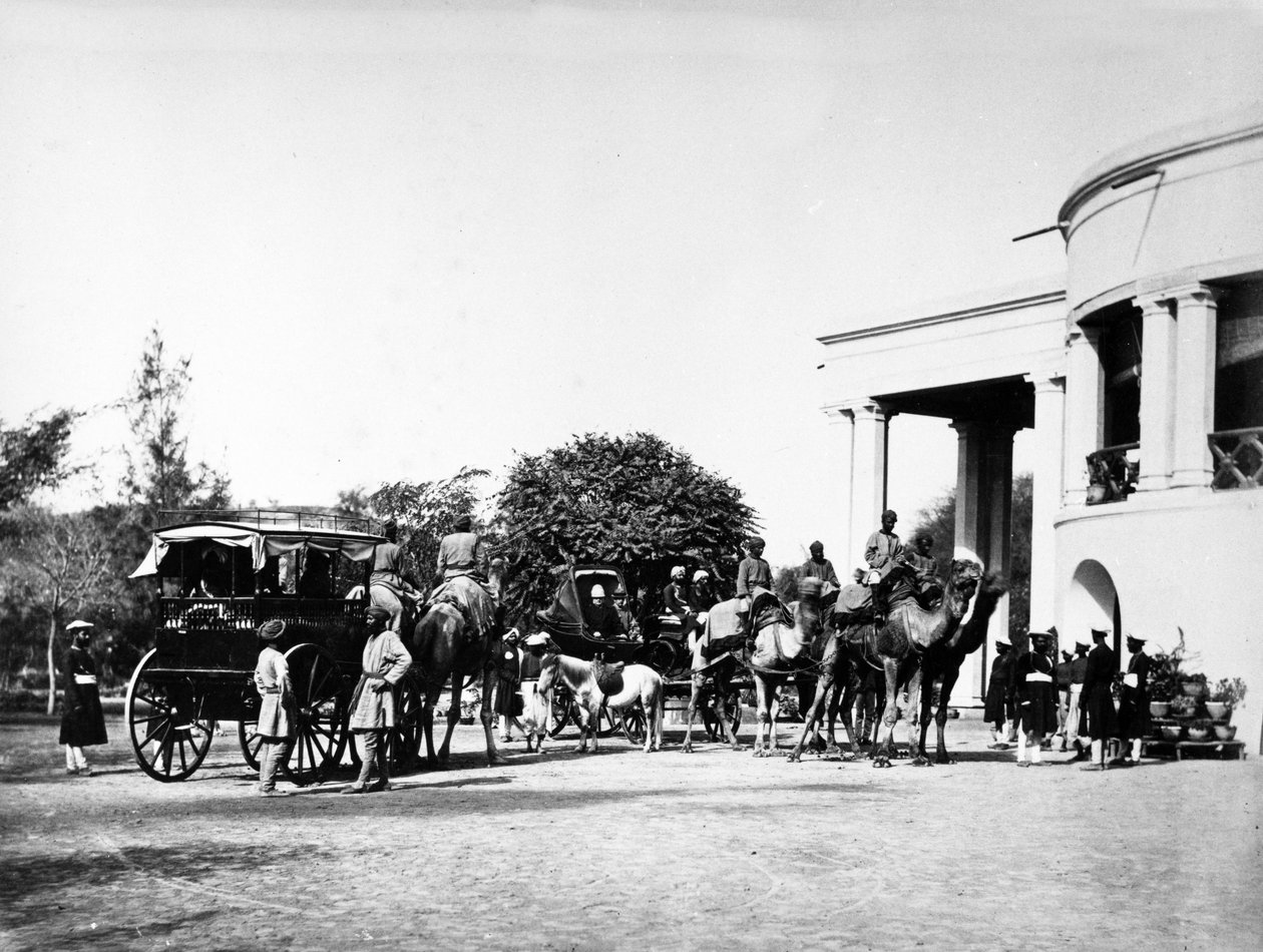 Lieutenant Governor of Punjab and his Camel Carriage by Samuel Bourne