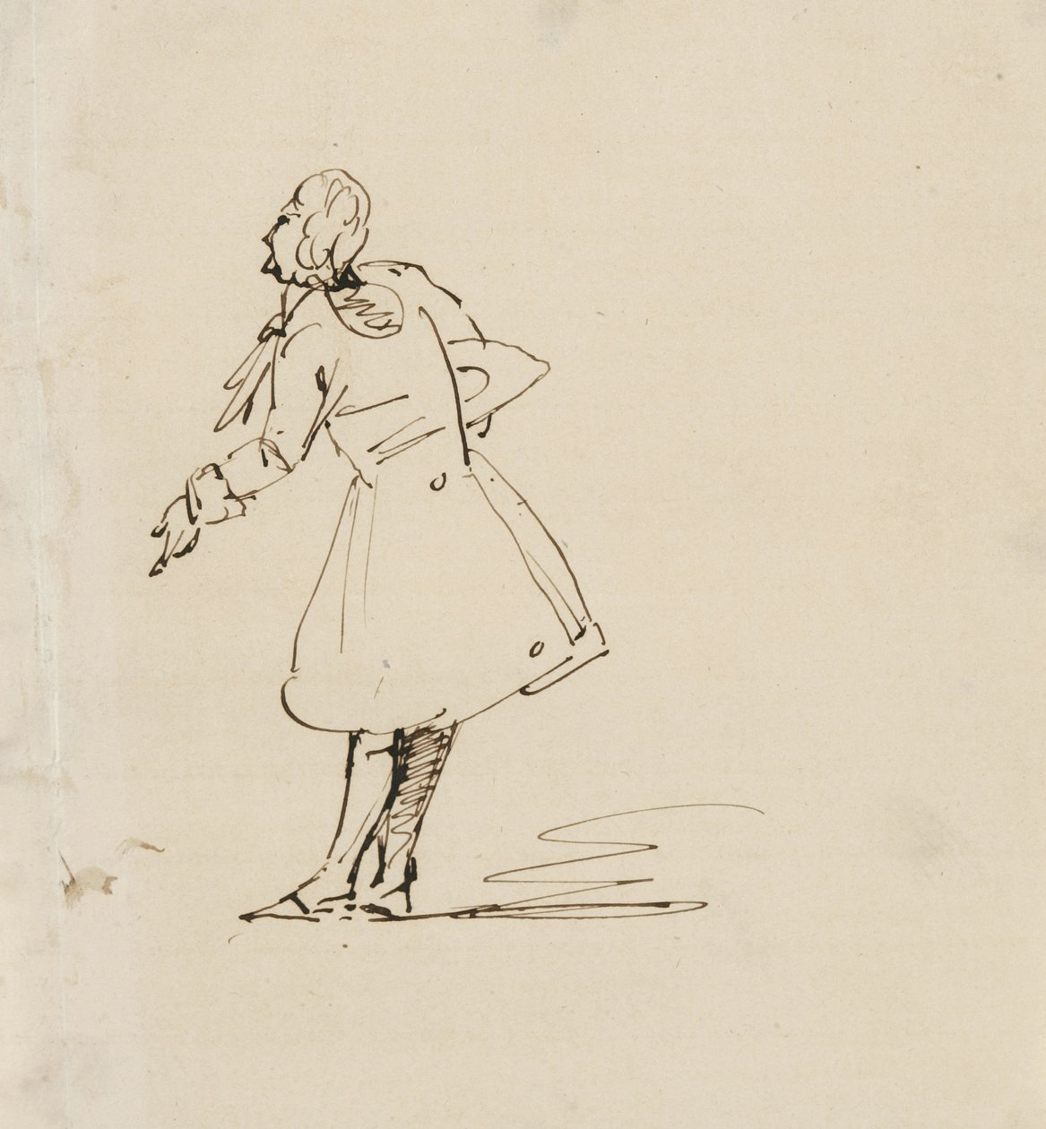 Sketch of Man Bowing by Samuel Finley Breese Morse