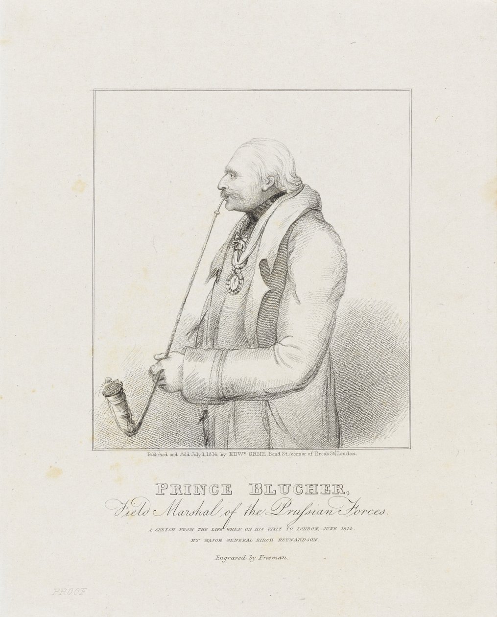 Prince Blucher, Field Marshal of the Prussian Forces, 1814 by Samuel Freeman
