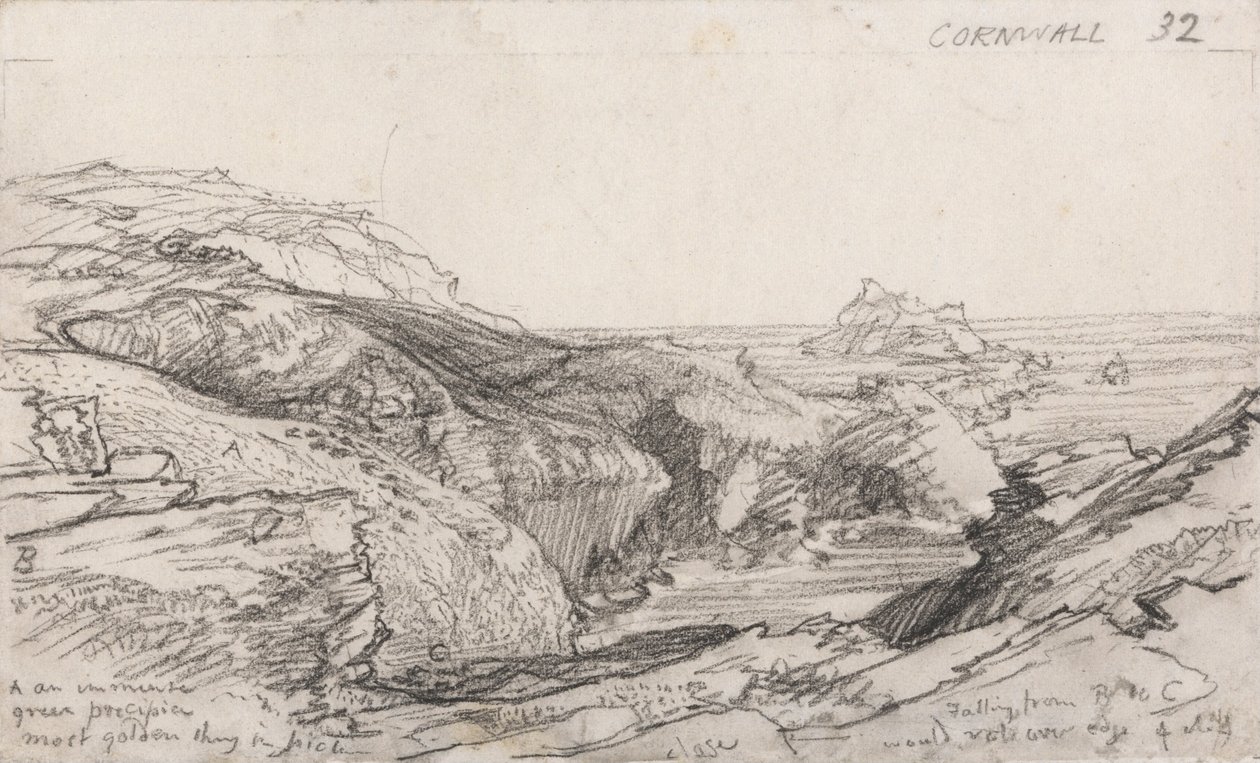 A Page from a Cornish Sketchbook- Cornwall 32 by Samuel Palmer