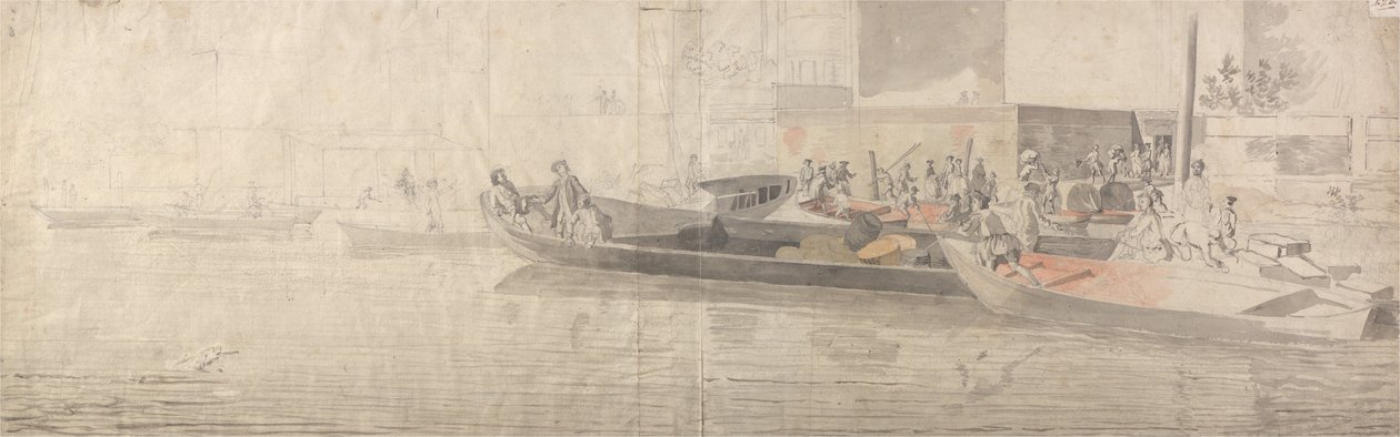 Figures and Boats on the Thames by Samuel Scott