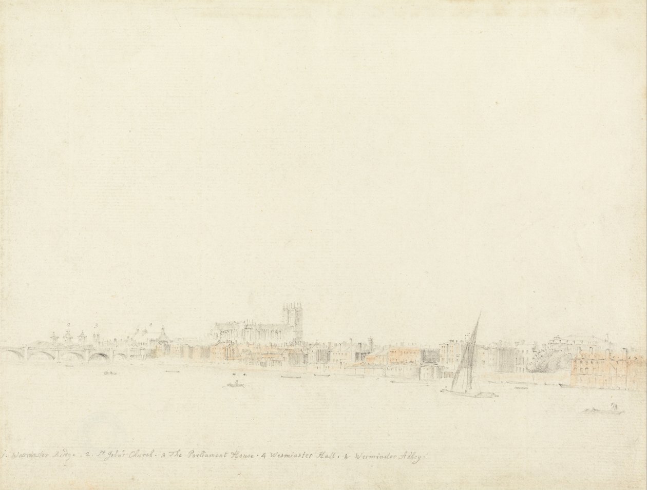 Westminster Abbey and Bridge from Somerset Garden by Samuel Scott