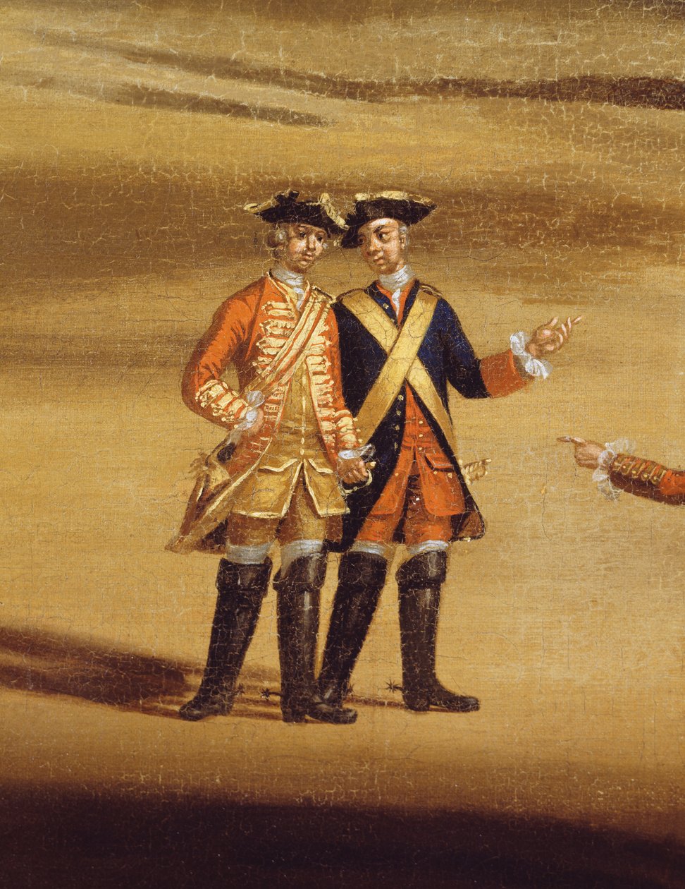Two officers in conversation (detail) by Samuel Wale