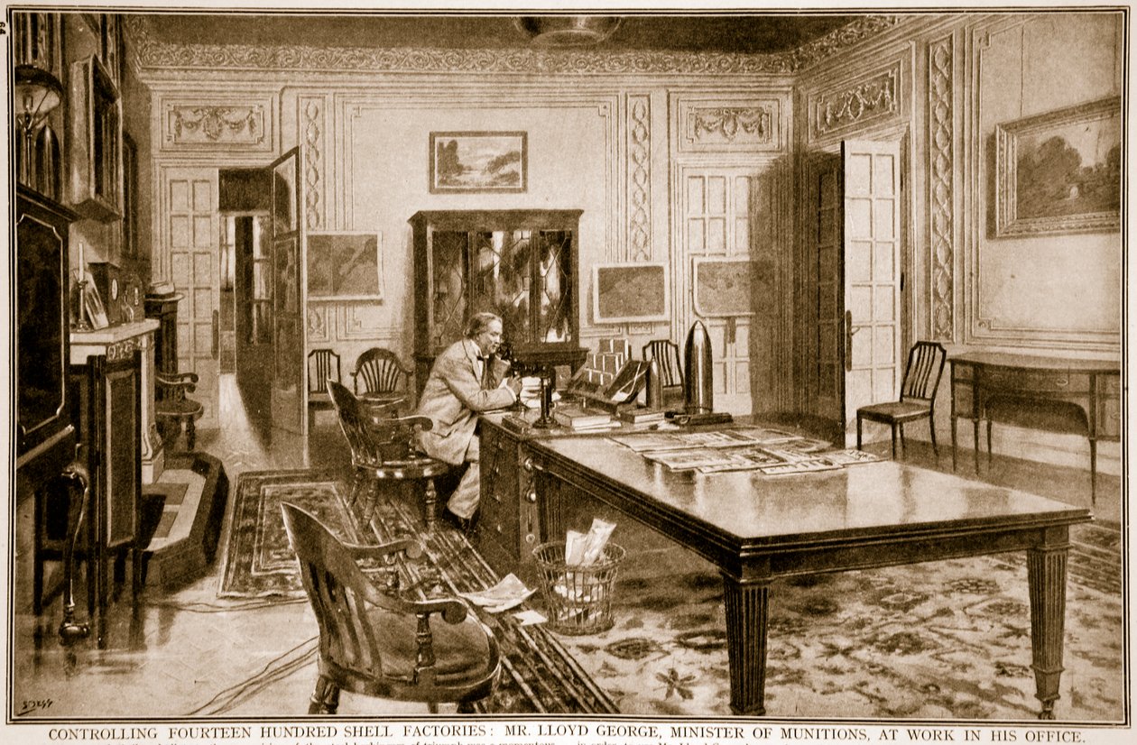 Controlling Fourteen Hundred Shell Factories: Mr Lloyd George, Minister of Munitions, at Work by Samuel Begg
