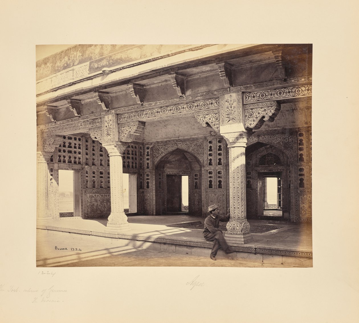 Agra: The Fort, Interior of the Zenana, Showing the Mosaic Work by Samuel Bourne