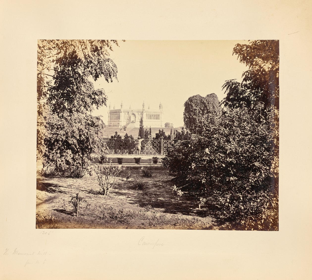 Cawnpore; The Memorial Well, Seen through Trees from the South by Samuel Bourne