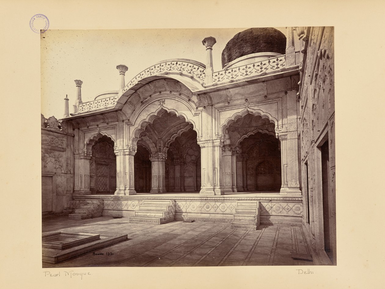 Delhi; The Palace, the Motee Musjid (Pearl Mosque) by Samuel Bourne