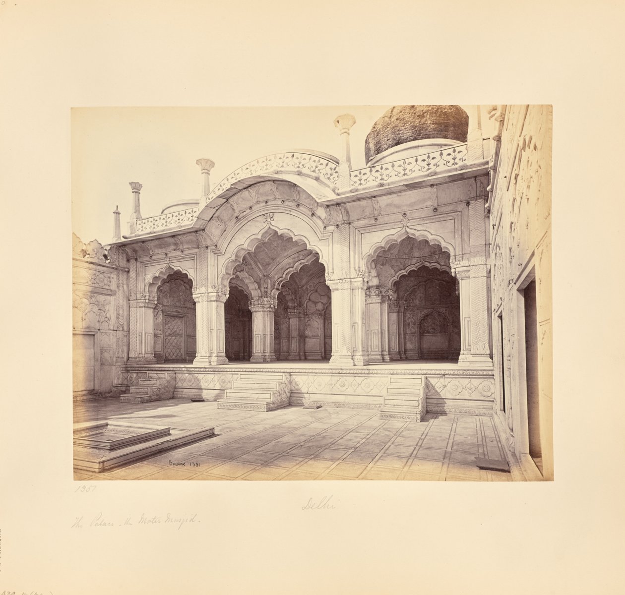 Delhi; The Palace, the Motee Musjid (Pearl Mosque) by Samuel Bourne