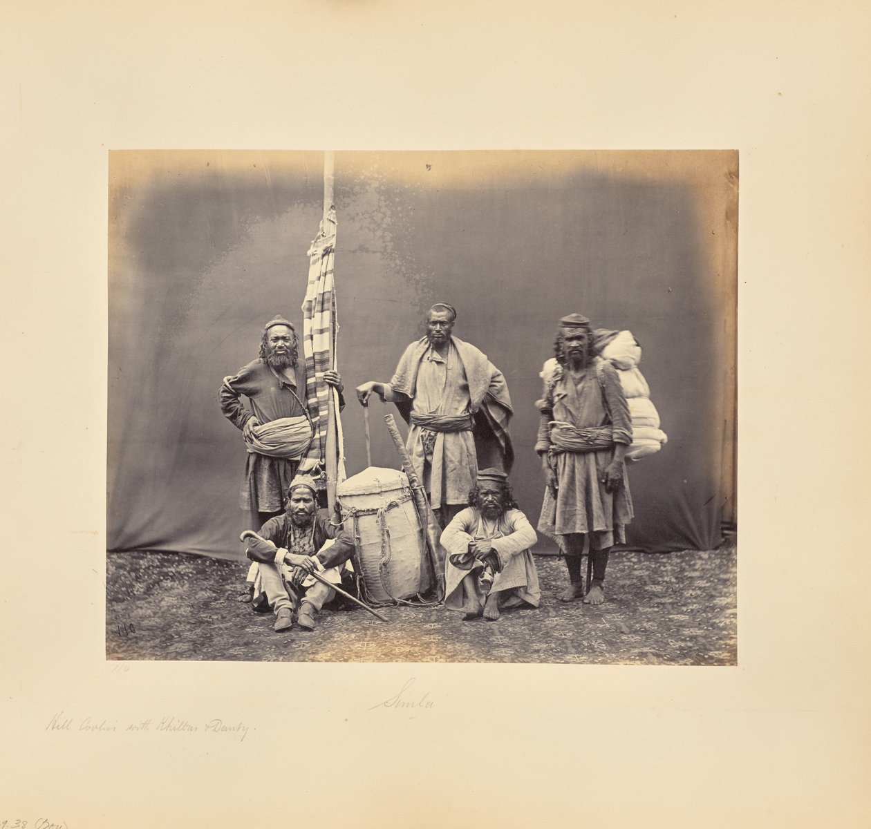 Mountain Workers in Shimla with Khiltas and Dandy by Samuel Bourne