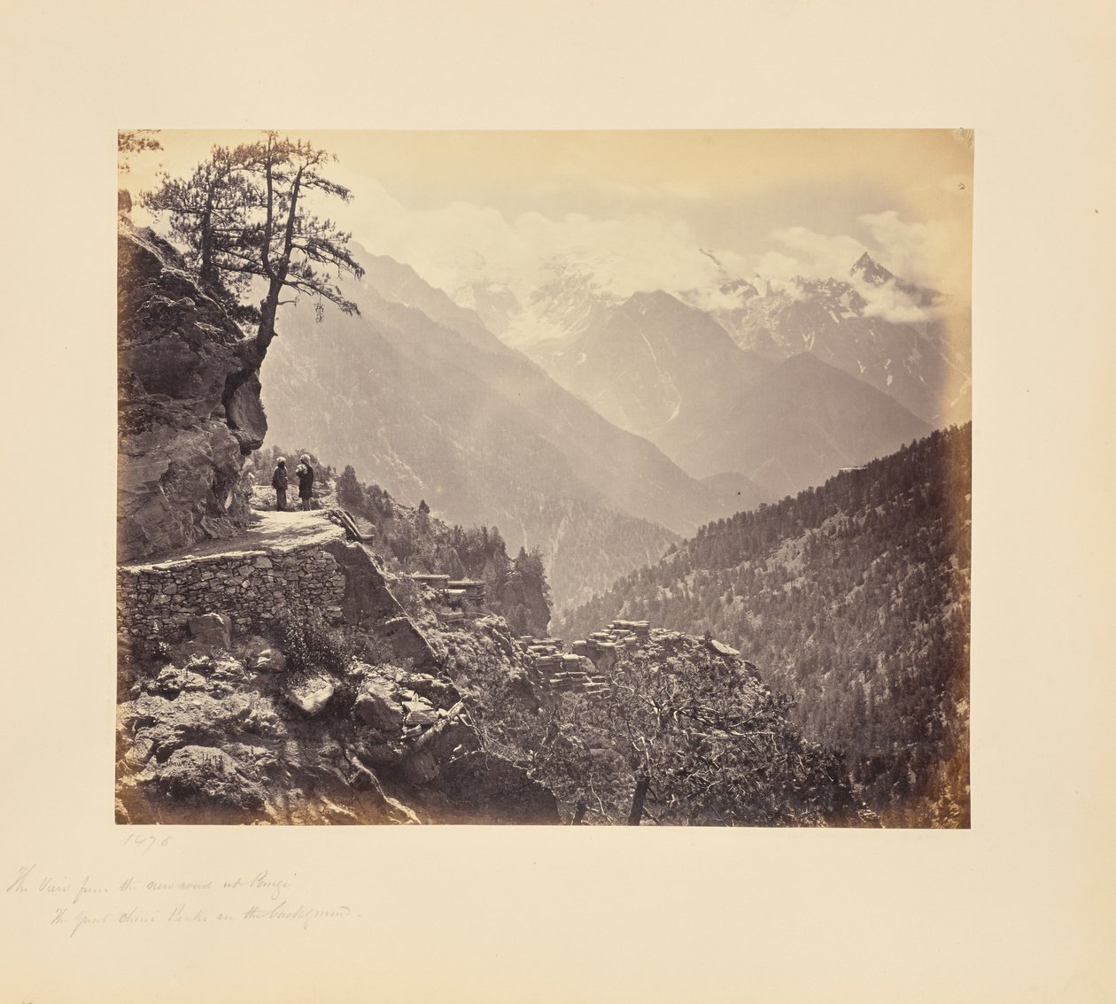 The View from the New Road at Pangi - The Great Chini Peaks in the Background by Samuel Bourne