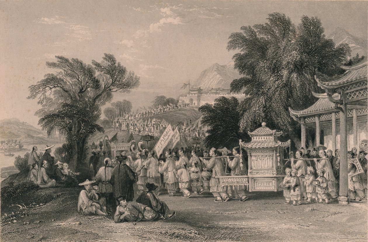 Marriage Procession at the Blue-cloud Creek, Chin-keang-foo by Samuel Bradshaw