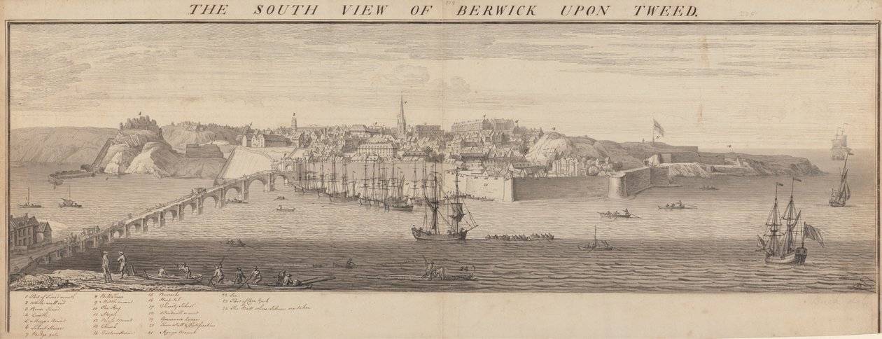 The South View of Berwick Upon Tweed by Samuel Buck