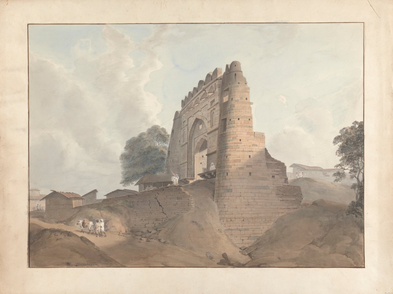 Gate of the Old Fort at Old Benares by Samuel Davis