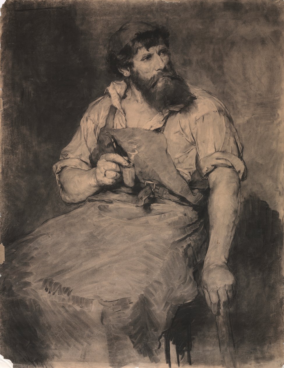 Smithy, study for "Das Gericht", c.1883 by Samuel H. Crone