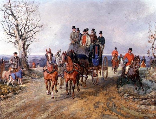 A Coach and Four on the Open Road by Samuel Henry Alken
