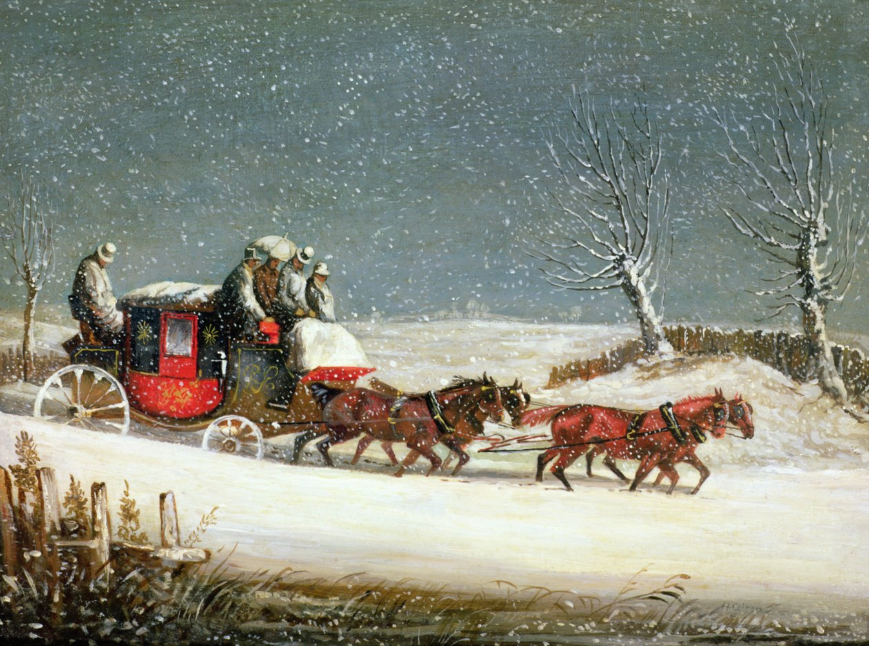 The Royal Mail in Deep Snow by Samuel Henry Alken