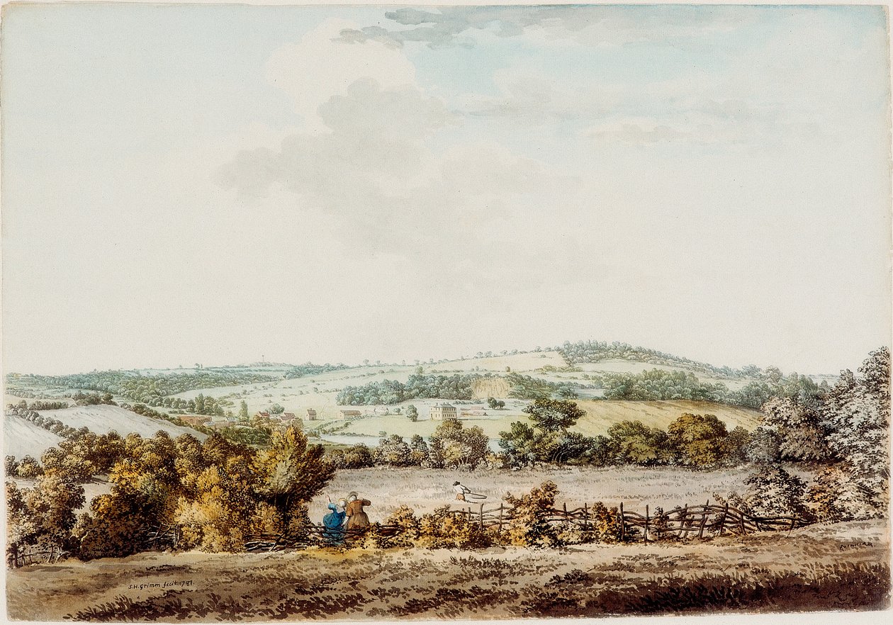 The Old House at the Grange and Barber Wood by Samuel Hieronymous Grimm