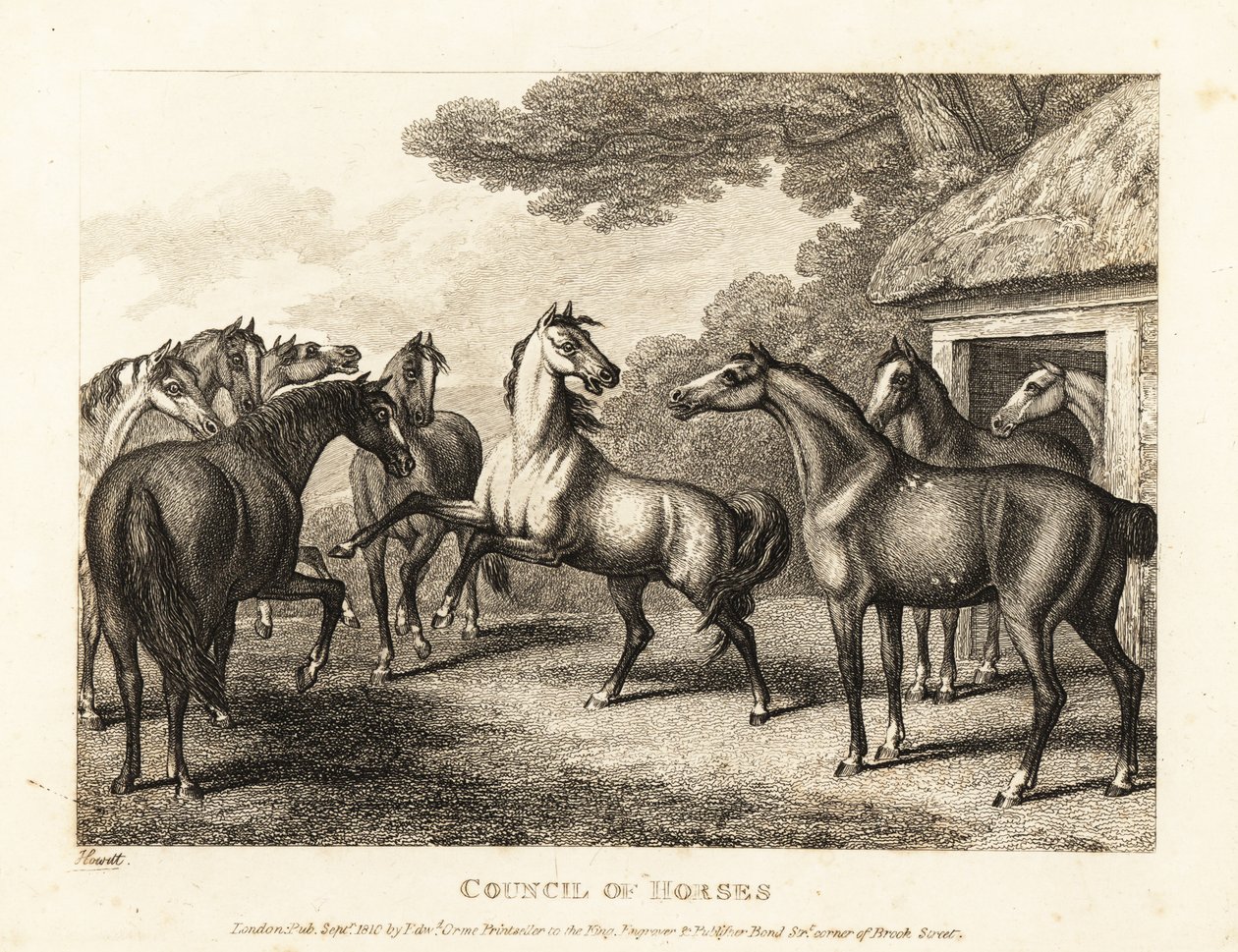 A young colt tries to stir a mutiny in the stables by Samuel Howitt