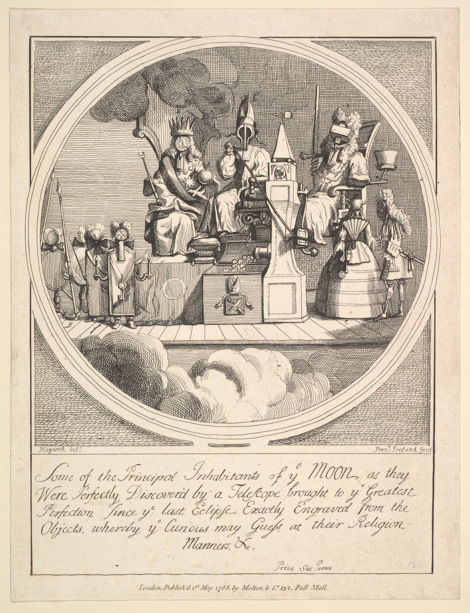 Some of the Principal Inhabitants of the Moon, as They Were Perfectly Discovered, May 1, 1788 by Samuel Ireland
