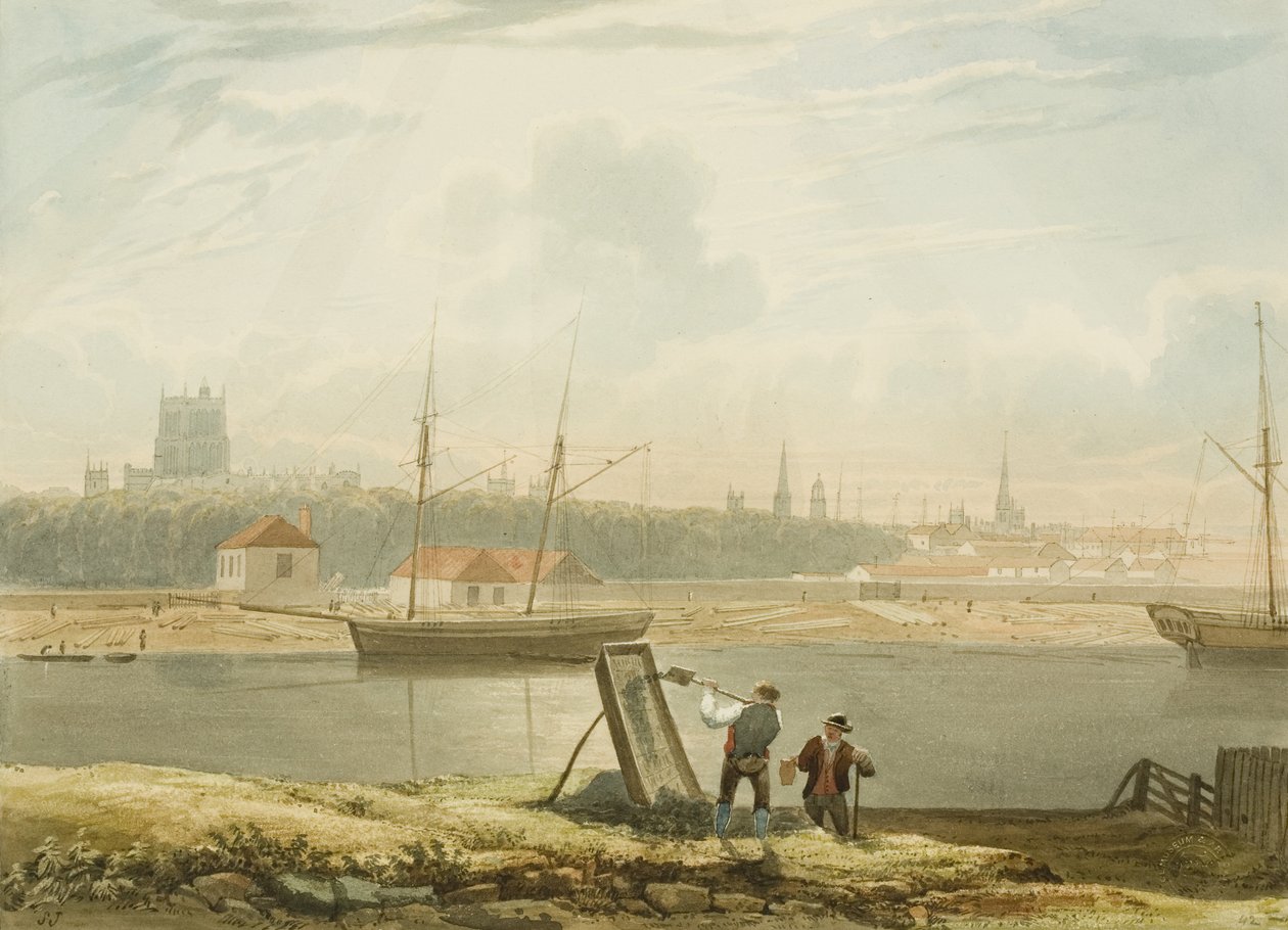 View across the Floating Harbour with the Cathedral and City Churches, c. 1825 by Samuel Jackson