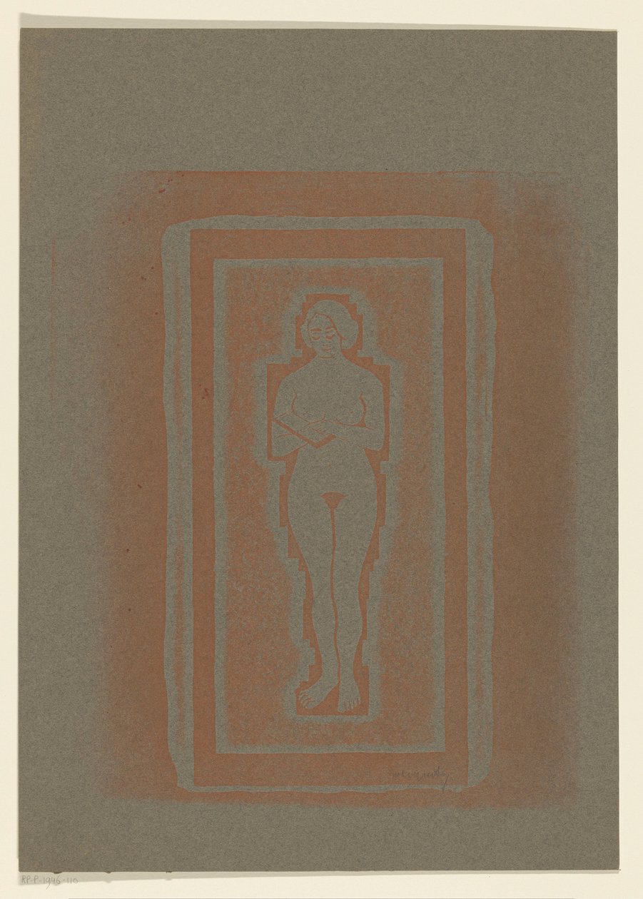 Nude with Book or Stone Tablet in Hand by Samuel Jessurun de Mesquita (signed by artist)