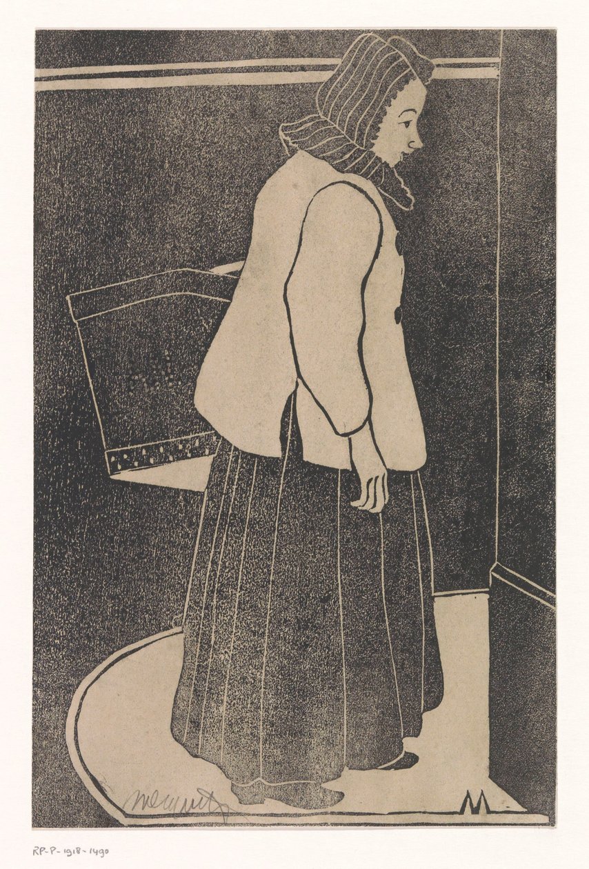 Woman with Box or Basket by Samuel Jessurun de Mesquita (signed by artist)
