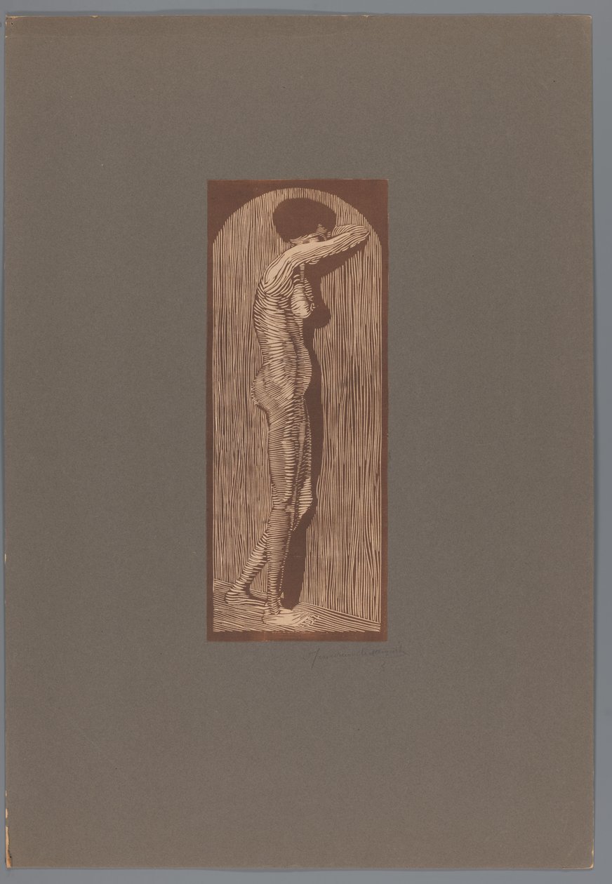 Female Nude Standing (Sorrow) by Samuel Jessurun de Mesquita (signed by artist)