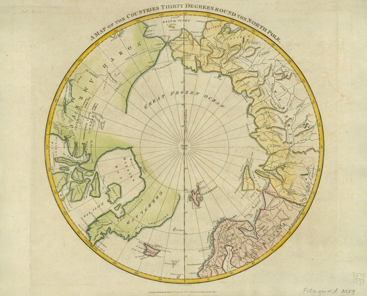 A Map of the Countries Thirty Degrees round the North Pole, from 