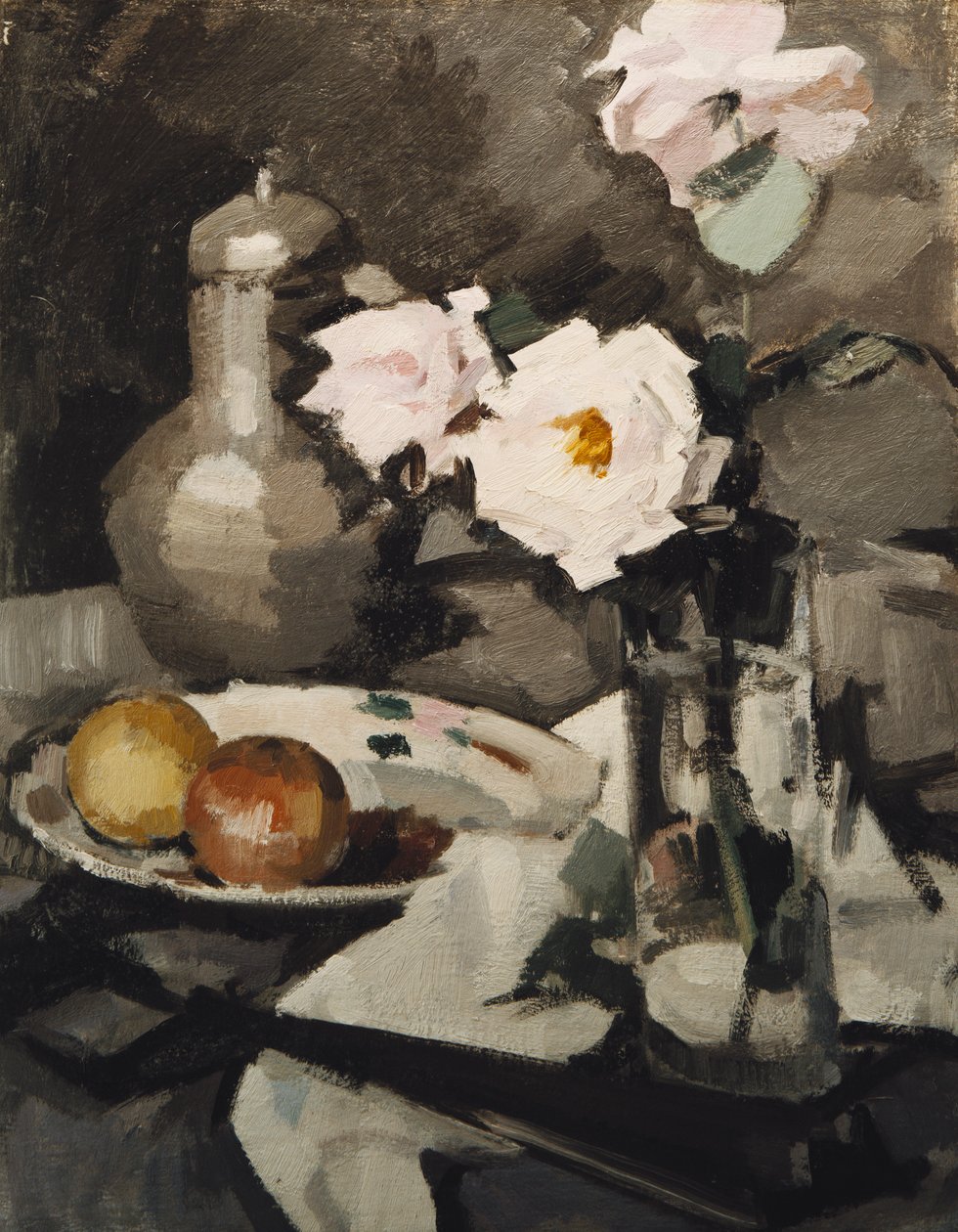 Pink Roses in a Glass Vase by Samuel John Peploe