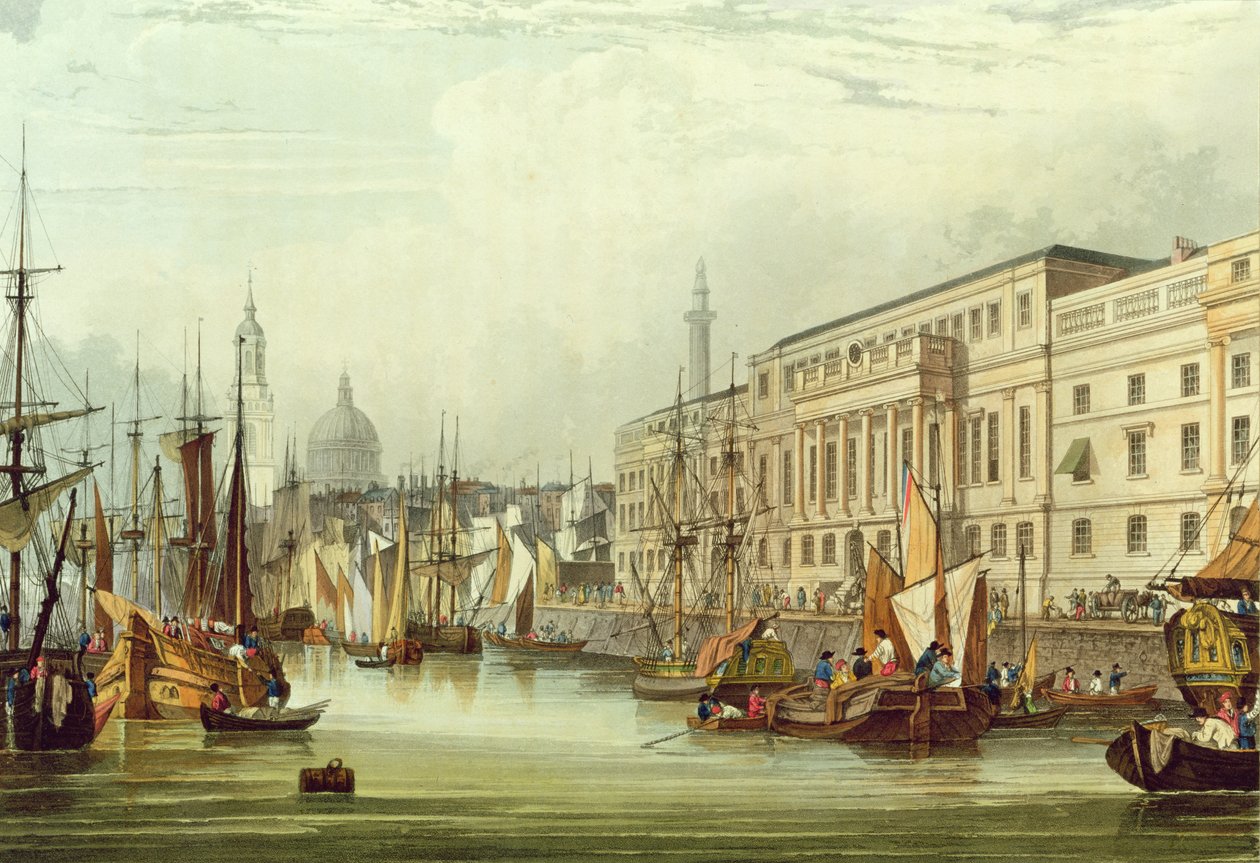 Custom House, E16, Engraved by R. G. Reeve, 1828 by Samuel Owen