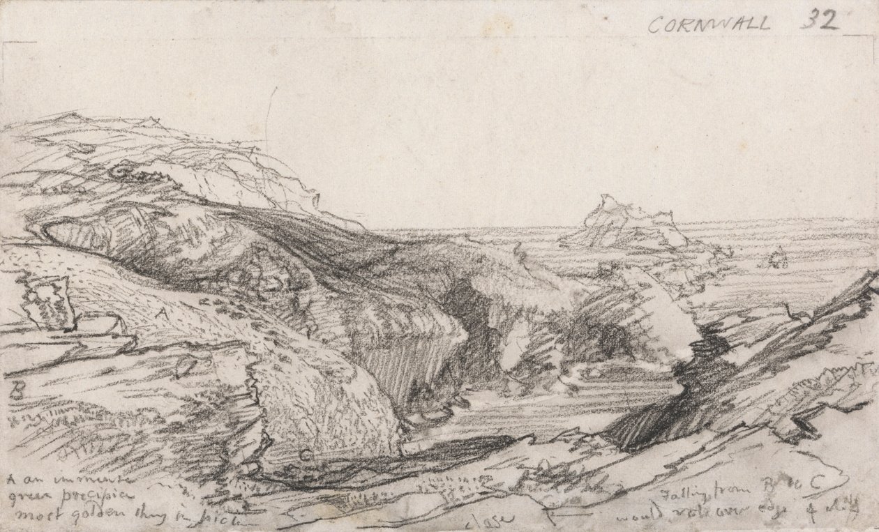 A Page from a Cornish Sketchbook: Cornwall 32 by Samuel Palmer
