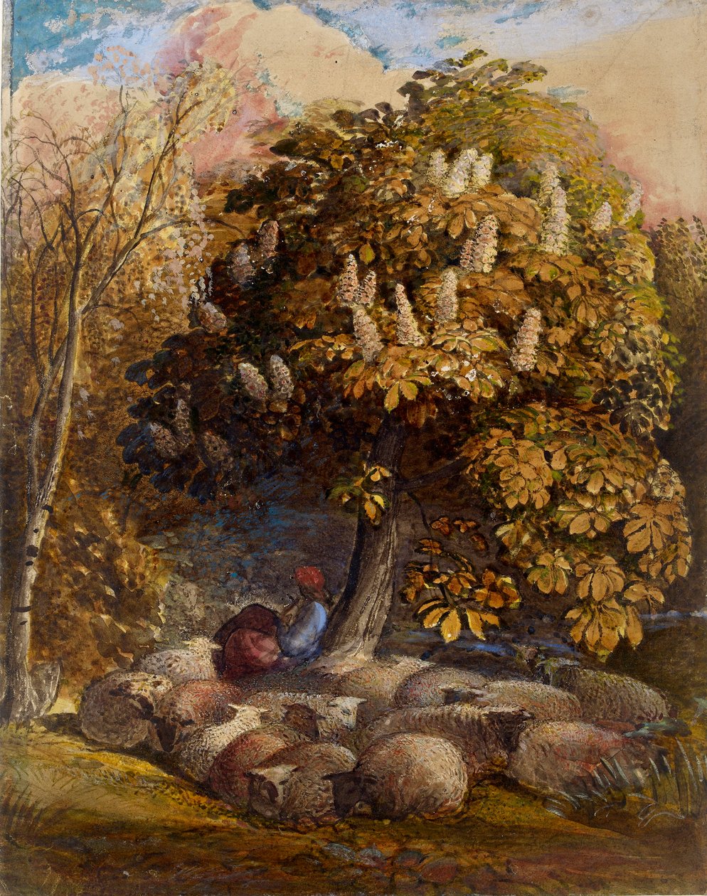 Pastoral with a Horse Chestnut Tree by Samuel Palmer