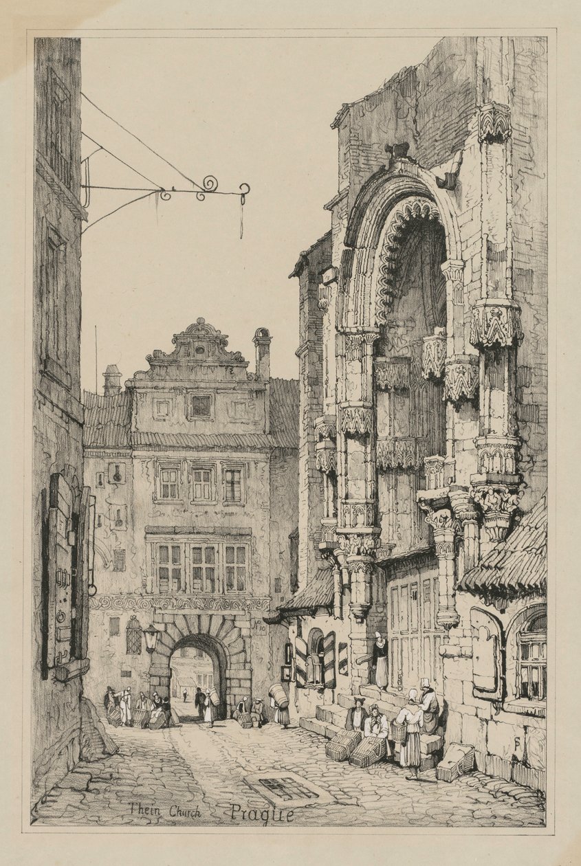 Facsimiles of Sketches made in Flanders and Germany: Thein Church, Prague by Samuel Prout